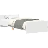 vidaXL Bedframe met hoofdeinde Wit Bewerkt hout