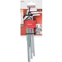 Kreator zeskantsleutelset KRTH21801 - 9 lange sleutels - chroom vanadium