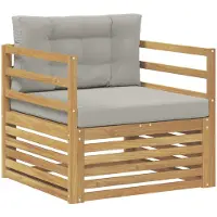 vidaXL Buitensofa Wit en Lichtgrijs