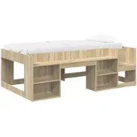 vidaXL Kinderbedframe met opbergruimte Sonoma Eiken 90 x 200 cm