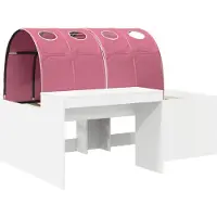 vidaXL Bed met Tunnel 3 st Wit en Roze Bewerkt hout