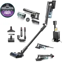 Clean air optima Purifloor Vertica Dock Accu Handstofzuiger incl. afzuigstation | zwart/grijs