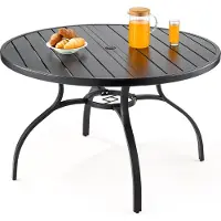 Vevor Patiotafel Tuintafel Balkontafel (1200 x 725 mm) Gemaakt van koolstofstaal Ronde eettafel voor buiten Tuin Patio Tuin Veranda