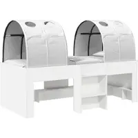 vidaXL Bed met Tunnel 3 st Wit Bewerkt hout