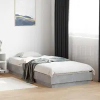 Prolenta Maison Exclusive - Bedframe met LED-verlichting, betonkleur, 80 x 200 cm, houtvezel