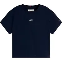 Tommy Hilfiger T-shirt donkerblauw Meisjes Katoen Ronde hals Effen - maat 128
