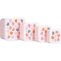 A Little Lovely Company Broodtrommel Set - 4 st. - Hearts - - OneSize - Broodtrommels