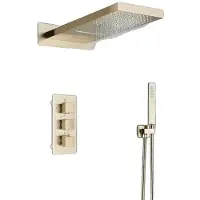 OEM Doucheset, thermostaatkraan, wandmontage, geborsteld goud