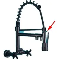 OEM Keukenmengkraan, wandmontage, met uittrekbare sproeikop, mat zwart