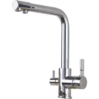 OEM Keukenmengkraan, dubbele hendel, waterfilter voor zuiver water, chroom