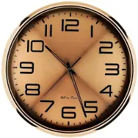 Almina Wandklok, diameter 50 cm, hoogte 5 cm - Analoog met 12-uurs aanduiding, roze goud