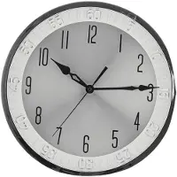 Almina Wandklok, diameter 35 x 5,5 cm - Analoog met 12-uurs aanduiding, zilverkleurig