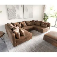 DELIFE Woonlandschap Clovis bruin antiek optiek modulair Hocker