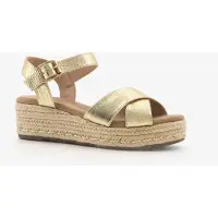 Blue Box dames espadrilles met sleehak goud maat 42
