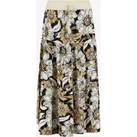 TwoDay dames maxi rok met bloemenprint beige zwart maat S