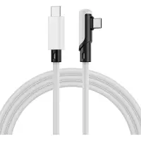MMOBIEL VR Link Kabel USB-C naar USB-C voor Meta Quest 3S / 3 / 2 / Pro, Pico 4 Ultra / 4 en PC / Steam VR door - 90 Graden Type-C Kabel voor VR Headset Gaming - 3m USB-C Oplaadkabel – Wit