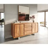 DELIFE Dressoir Live-Edge 172 cm acacia natuur 3 laden 4 deuren