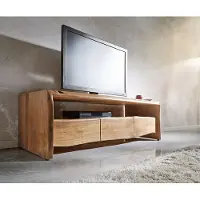 DELIFE TV-meubel Live-Edge 145 cm acacia natuur vak 3 lades