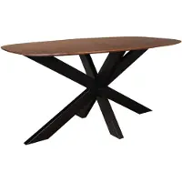 Lizzely Garden & Living Eettafel deens ovaal mangohout 160cm Austin walnoot bruin ovale tafel duurzaam mango eetkamertafel
