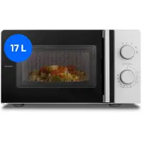 Medion compacte magnetron (20 liter, 700 watt, ruimtebesparend ontwerp, 5 vermogensniveaus, ontdooifunctie, timerfunctie, MD12211) lichtgrijs [MODEL 2025]