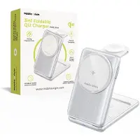 Mobile Origin 3-in-1 opvouwbare Qi2-oplader, zilver