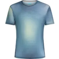 Icebreaker - Thermokleding - M Merino Blend 75 Cool-Lite Fthrlght SS Crewe Atlnts Flnt Blue Sglss voor Heren van Wol - Maat S - Blauw