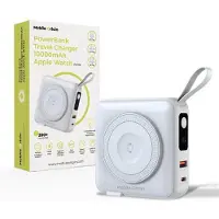 Mobile Origin PBT-03L-WHT, 10000 mAh, lithium-polymeer (LiPo), Power Delivery, snelladen, draadloos opladen, 3,85 V, wit