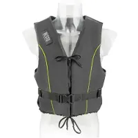 Besto Dinghy Zipper zwemvest zwart met gele bies