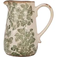 Clayre & Eef Deco Kan Beige 16x12x18cm Groen groen Aardewerk