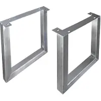 Invicta U-vormige poten van 70 cm, set van 2, voor eettafels, geborsteld roestvrij staal (exclusief tafelblad). - 41940