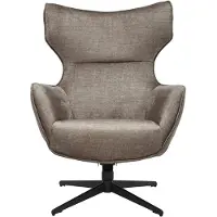 Invicta Fauteuil VOGUE 360° draaibaar, taupekleurig fluweel met zwart metalen frame - 46701