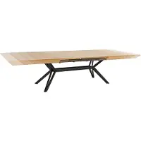 Invicta GIANT eettafel 200-320 cm, uitschuifbaar, natuurlijke eikenhouten look met zwart metalen frame - 46566