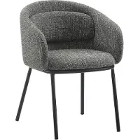Invicta Stoel FLORENZ met armleuningen, gestructureerde stof, grijs en zwart metalen frame - 47791