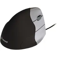 Bakker Elkuizen Bedrade Verticale Muis Evoluent3 Optisch voor Rechtshandige gebruikers 2 m USB-A kabel Zwart, zilver
