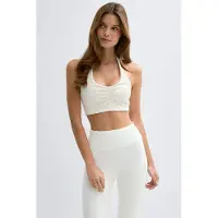 Gina Tricot  - Yoga halterneck top - Haltertops - Wit - L - Dames