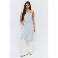 Gina Tricot  - Sheer dress - midi jurken - Blauw - M - Dames
