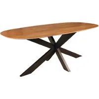 Lizzely Garden & Living Eettafel deens ovaal mangohout 240cm Austin lichtbruin ovale tafel duurzaam mango eetkamertafel