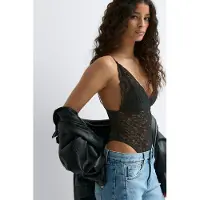 Gina Tricot Lace body Bodys Zwart MDames