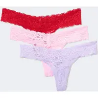 Gina Tricot 3-pack lace thongslips in 3-pack Paars SDames