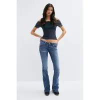 Gina Tricot  - 14+ low rise flare jeans tall - Low waist jeans - Blauw - XXS - Dames