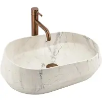 REA - Zoe Marlo - Wastafel - Beige, Steenimitatie - 59X38X17Cm