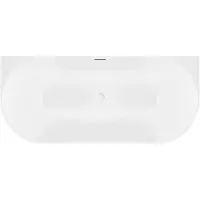 REA - Badkuip- Capri Slim 170 Zwarte Stopkap - Wit - Acryl - 169,5X79,5X58Cm