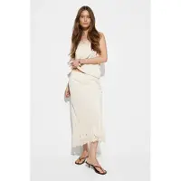 Gina Tricot  - Lace satin midi skirt - satijnen rokken - Wit - 40 - Dames