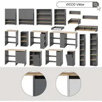 Vicco Viktor Wasmachinekast – 159.8 x 88.2 cm met 3 compartimenten Antraciet