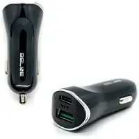 Beline Serie - Auto Oplader - 30W - USB-C/USB-A - Zwart