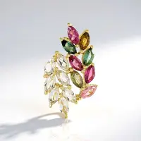 Cavill - 925 Sterling Zilveren Hanger - 18K Verguld - Witte Braziliaanse Topaas 1,07 ct - Marquise Toermalijn 0,95 ct - Elegant 24x14 mm