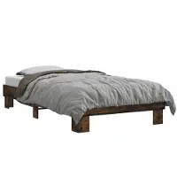vidaXL Bedframe Gerookt eiken 80 x 200 cm Bewerkt hout
