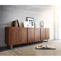 DELIFE Dressoir Live-Edge 220 cm acacia bruin massief 6 deuren