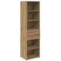 vidaXL Highboard Artisan Eiken 50 x 42,5 x 185 cm Bewerkt hout