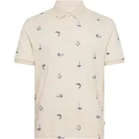 Gant Beige polo 2 knoops normale fit geprint